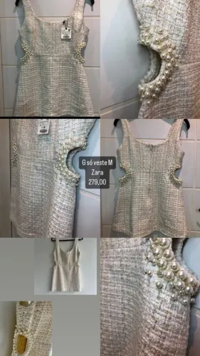 vestido curto zara etiqueta g