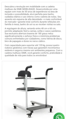 Cadeira de Transferência na caixa.