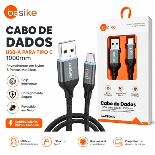 Cabo USB-C Basike: Carregamento Rápido
