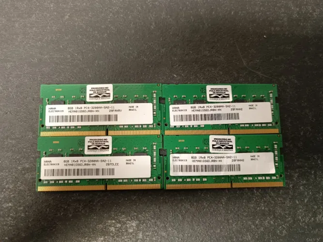 Kit Memórias RAM HANA 32GB (4x8GB) DDR4 3200MHz - Notebook