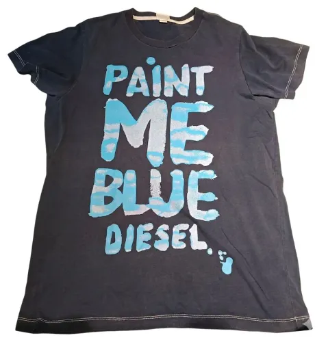 Camiseta Diesel "Paint Me Blue" Azul Marinho ? Veste Criança de 8/9 anos