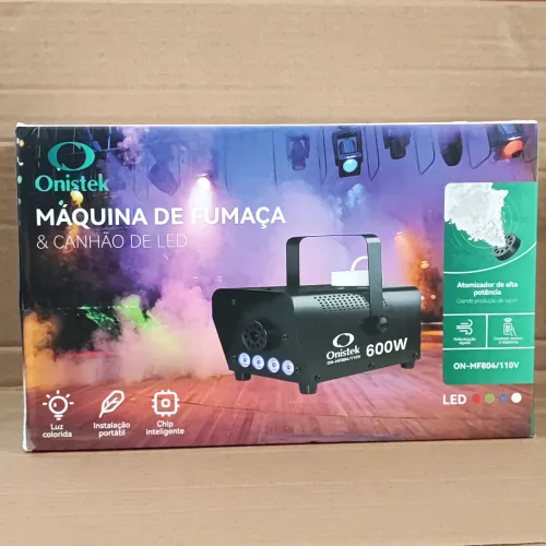 Máquina de Fumaça 600W e Canhão de LED Colorido