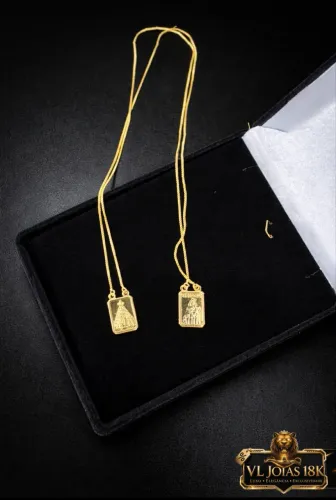 Escapulário banhado ouro 18 k