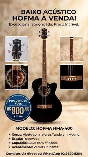 Baixo acústico pra vender hoje.