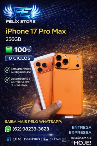 iPhone 17 Pro Max 256GB Bateria 100% 0 Ciclos Garantia Apple