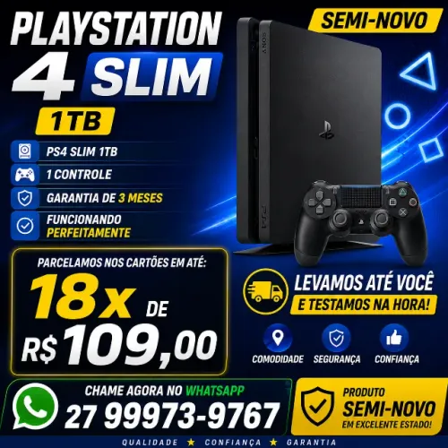 Playstation 4 Slim 1 TB + 1 Controle