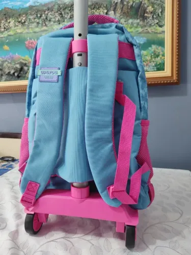 Mochila Colegio Com Rodinhas Juvenil Stitch Mc50102sc