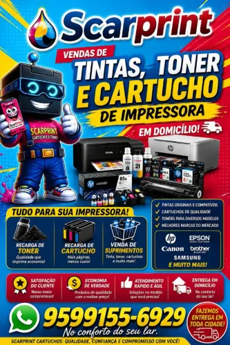 Scarprint venda de tintas toner e cartuchos de impressoras 