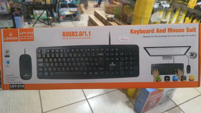 Kit Teclado e Mouse com fio