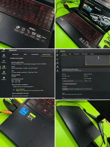 Notebook gamer Acre nitro 5 vídeo 3050ti 36ram