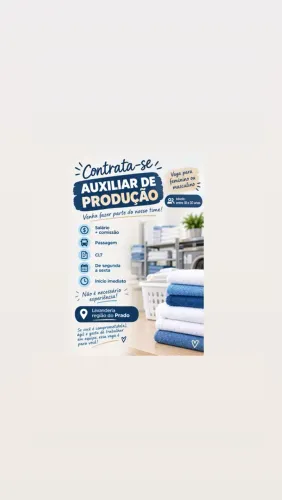 Auxiliar de Produção para Lavanderia 