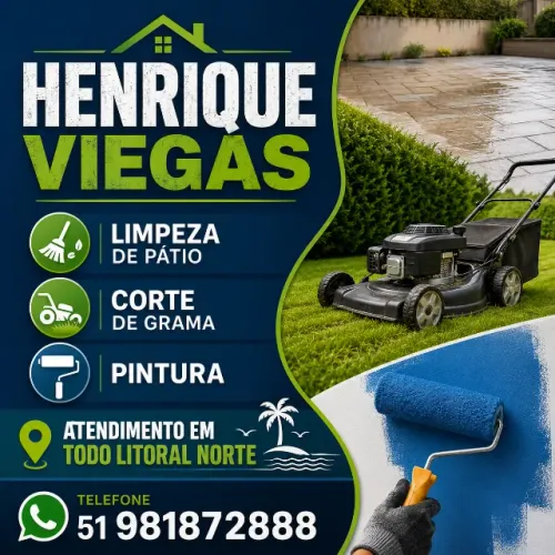 Corte de grama, Limpeza de patio e pinturas em todo litoral norte