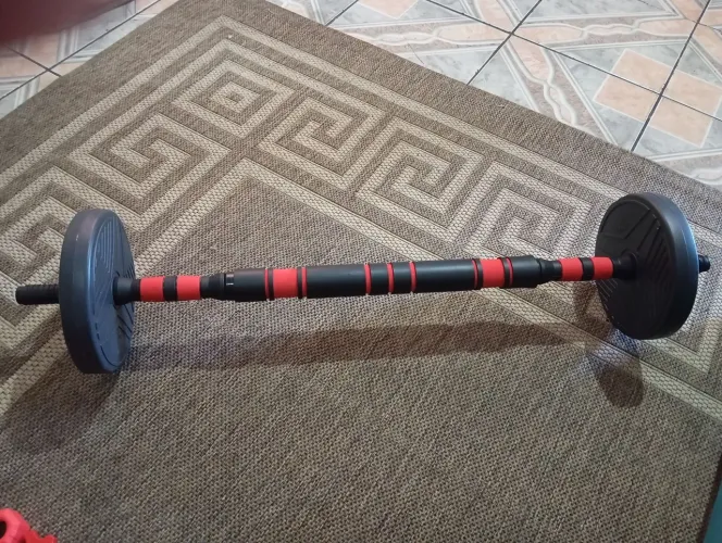 Kit Halteres e anilhas 15kg Kettleblell ajustáveis academia preto e branco