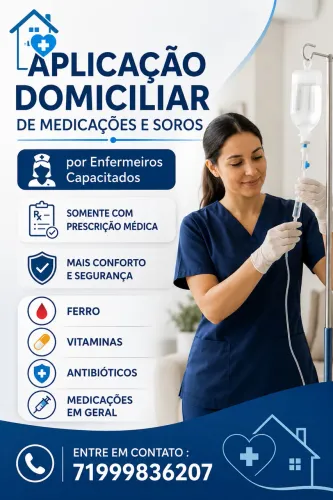 Aplicação domiciliar de medicações e soros por Enfermeiros Capacitados 