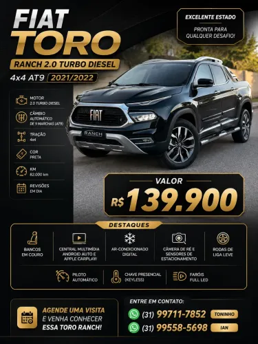 Fiat Toro Ranch 2.0 16V 4X4 Diesel Aut. 2022