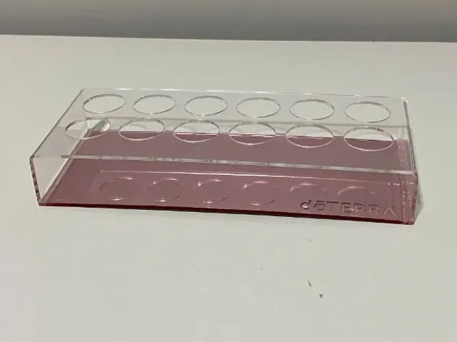 acrílico expositor para guardar óleos essencias capacidade 12 óleos de 5ml