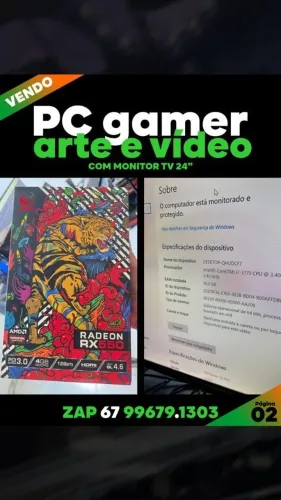 Cpu i7 16 ram vídeo 4gb ssd 512