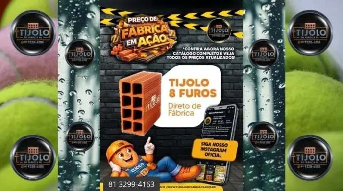 tijolo 8 furos disponível em grande quantidade 