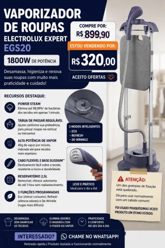 Vaporizador de roupas Eletrolux