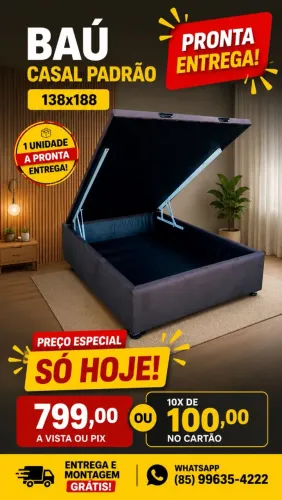 PROMOÇÃO BASE BAÚ CASAL PADRÃO 138X188 (ULTIMA UNIDADE)