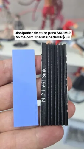 Dissipador de calor pra SSD M.2 NVME, Heatsink de alumínio *Novo- PC Gamer, Computador PS5