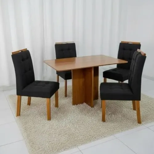MESA AMADEIRADA SALINAS 4 CADEIRAS - PAGUE SÓ NA ENTREGA!