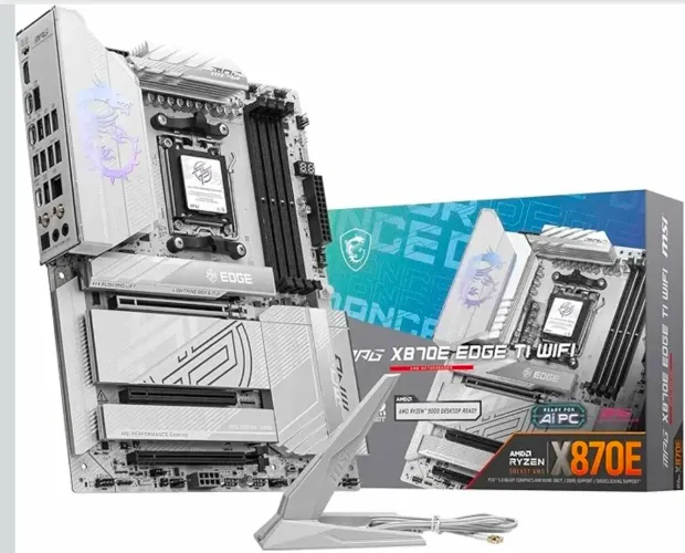 Kit Placa Mãe X870E Edge TI WiFi SSD XPG gammix s70 Fonte Corsair RM750e gabinete lian li