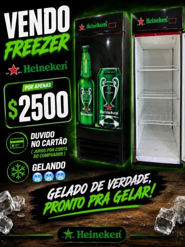 Freezer cervejeiro envolapado Heineken