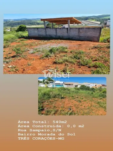 Terreno localizado no bairro Morada do Sol - Três Corações/MG