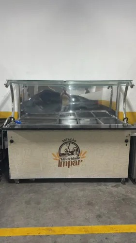 Buffet Térmico Self Service Industrial Aquecido 8 Cubas em Granito