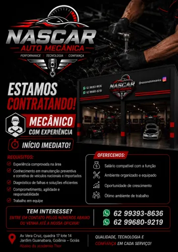 Vaga para mecânico com experiência