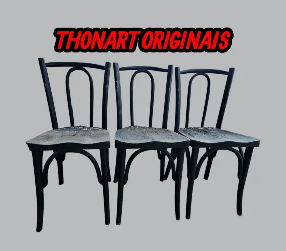 JOGO DE 3 CADEIRAS VINTAGE THONART ORIGINAIS ANOS 80 -TOKSTOK