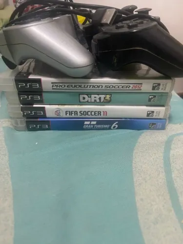 Kit 2 controles de ps3, Com fio, E com 4 jogos
