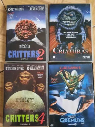 Combo DVD Filmes Criaturas 1,2 e 4 + Filme Gremlins