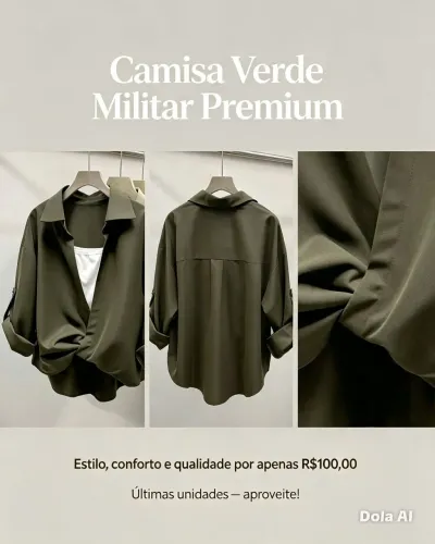 Camisa Feminina tamanho M , verde militar apenas 3 disponíveis  no estoque,  vende muito r