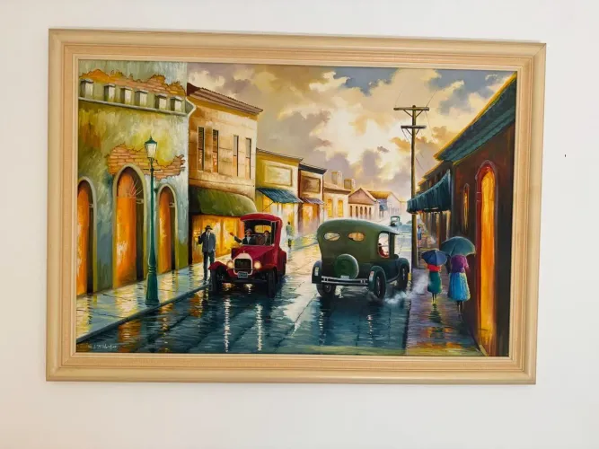 Tela retrô, pintura de artista plástico