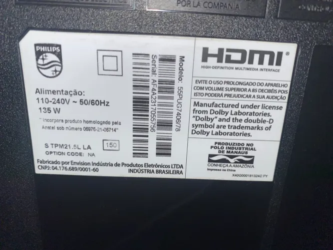 Smartv Philips 55? com tela quebrada