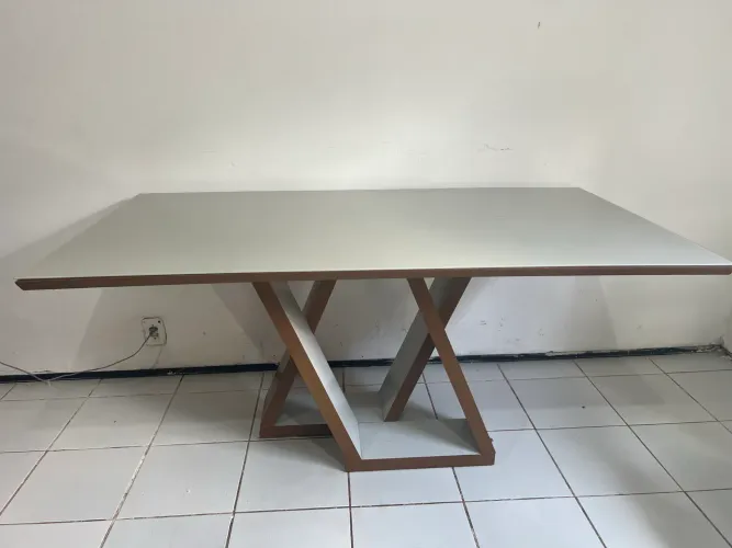 Mesa tampo de vidro