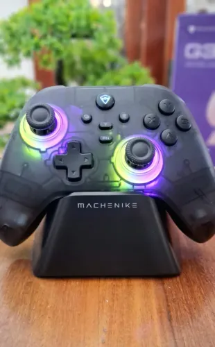Controle Machenike G3 v2 Sem Fio Preto Transparente + Base de Carregamento (Dock)