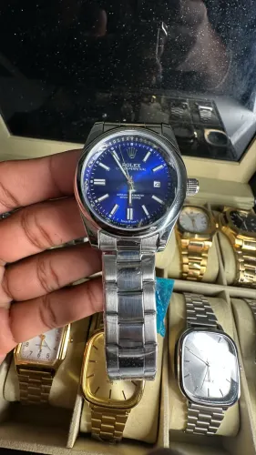 Relógio masculino mostrador azul