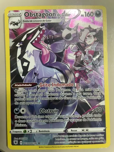 Carta Pokémon Obstagoon de Galar TG10/TG30 (Coleção Estrelas Radiantes) Impecável