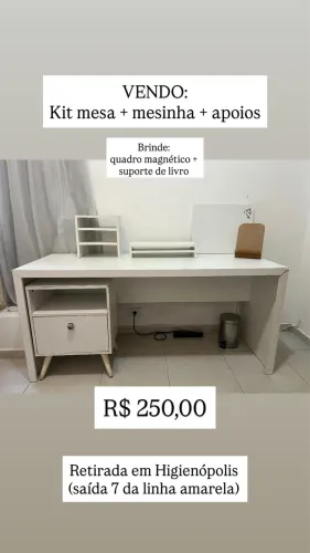 Kit mesa de estudos e trabalho