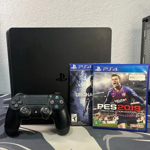 PS4 SLIM 1TB COMPLETO E SUPER CONSERVADO + CONTROLE ORIGINAL + JOGOS