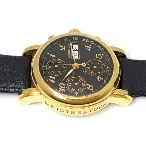 Relógio Montblanc Cronógrafo Masculino Dourado - Mostrador Preto
