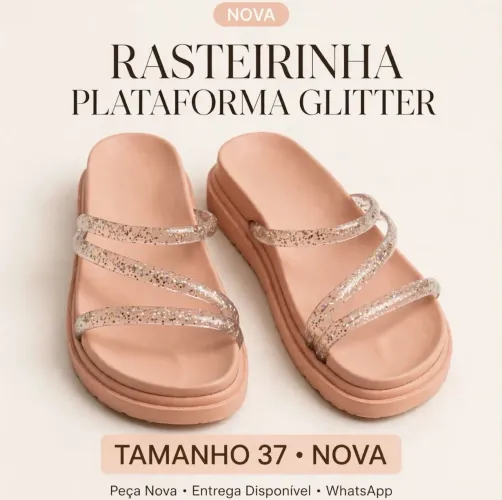 Linda rasteirinha plataforma glitter TAM 37 (nova)
