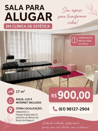 Alugo sala em clínica de estética. 