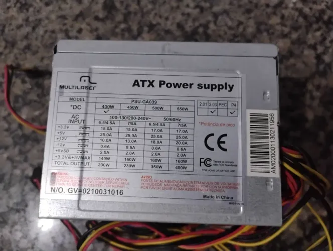 Combo ATX/Duas fontes ATX/+ Cabo de força
