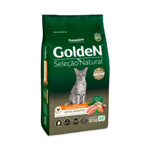 Ração Golden Seleção Natural - 10,1kg | gato adulto