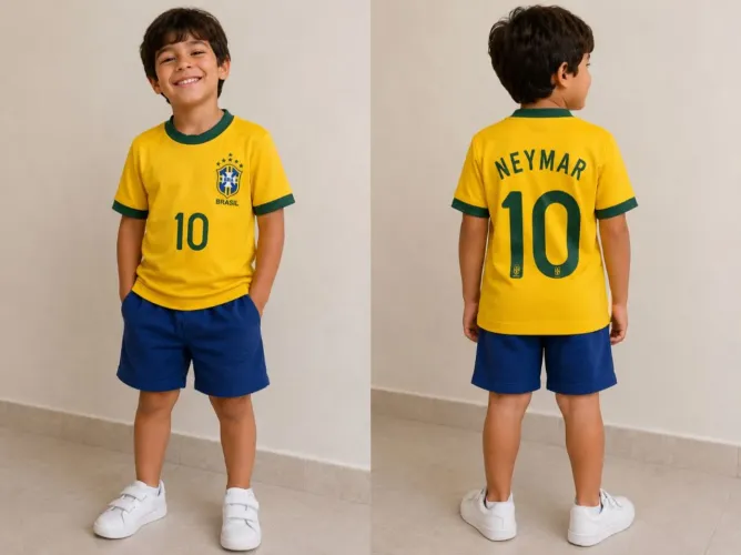 Camisa Infantil Brasil Neymar 10 Tamanho P