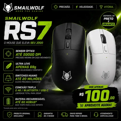 MOUSE SMAILWOLF RS7 SEM FIO